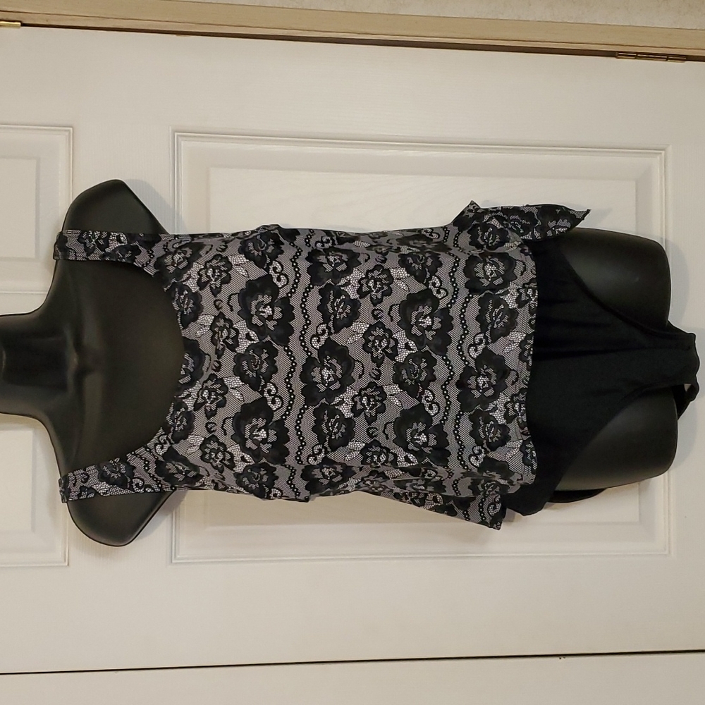 Island Pearl black lace size 16 swim suit
